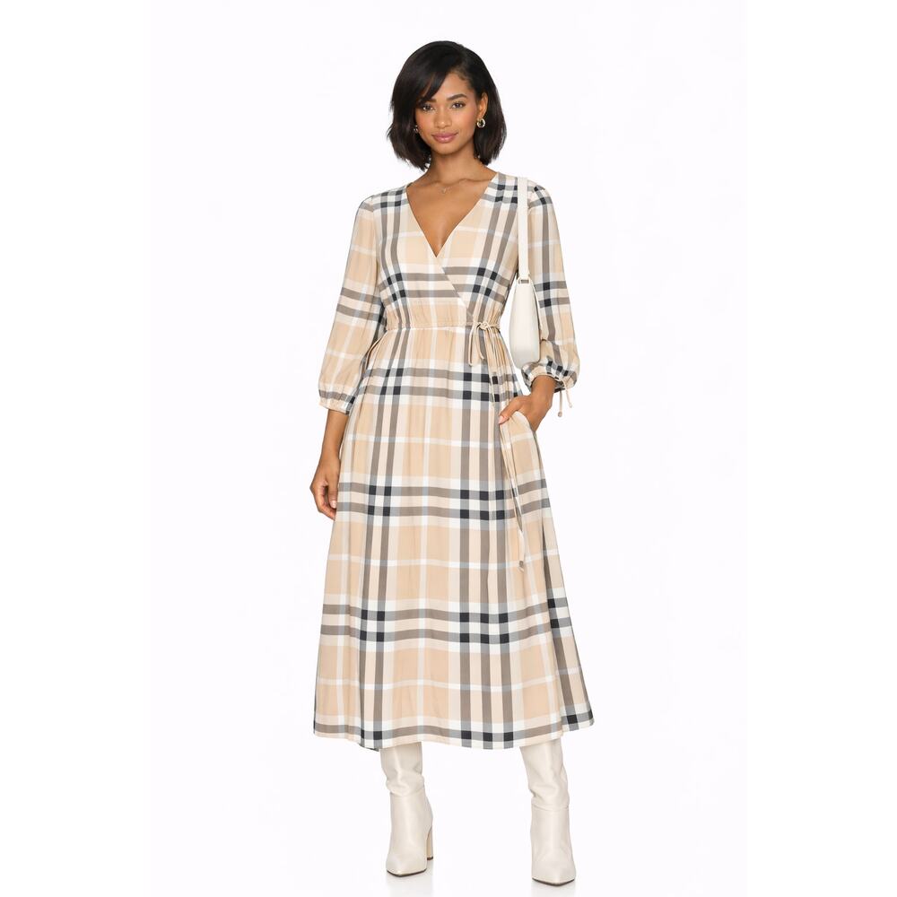 Burberry Check Beige and Black Dress US 8 NWT - Picture 2 of 9